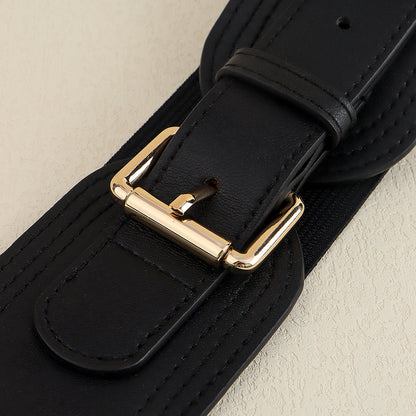 Ladies Elastic Wide Belt Elastic Needle Buckle Waist Cover Commuter Blazer Fall And Winter Accessories