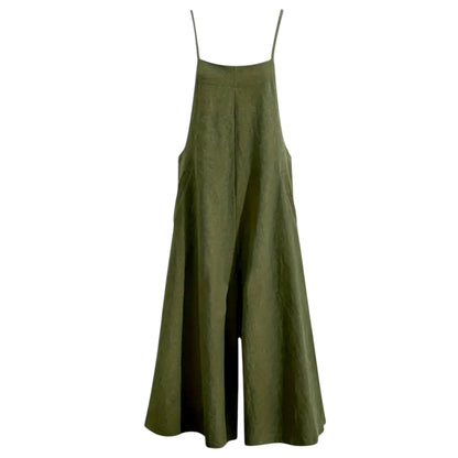 Women’s Solid Color Casual Jumpsuit – Sleeveless Summer Romper with Pockets, Lightweight One-Piece Outfit for Spring & Summer
