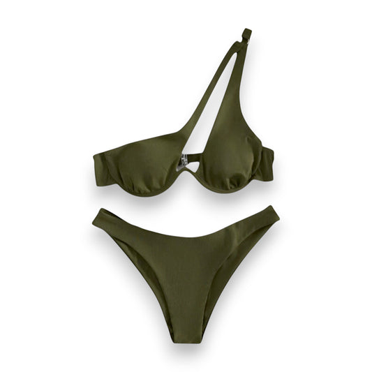 Women's Brazilian Bikini Set – Cheeky Cutout Underwire One Shoulder Swimsuit