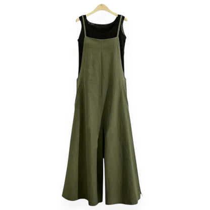 Women’s Solid Color Casual Jumpsuit – Sleeveless Summer Romper with Pockets, Lightweight One-Piece Outfit for Spring & Summer