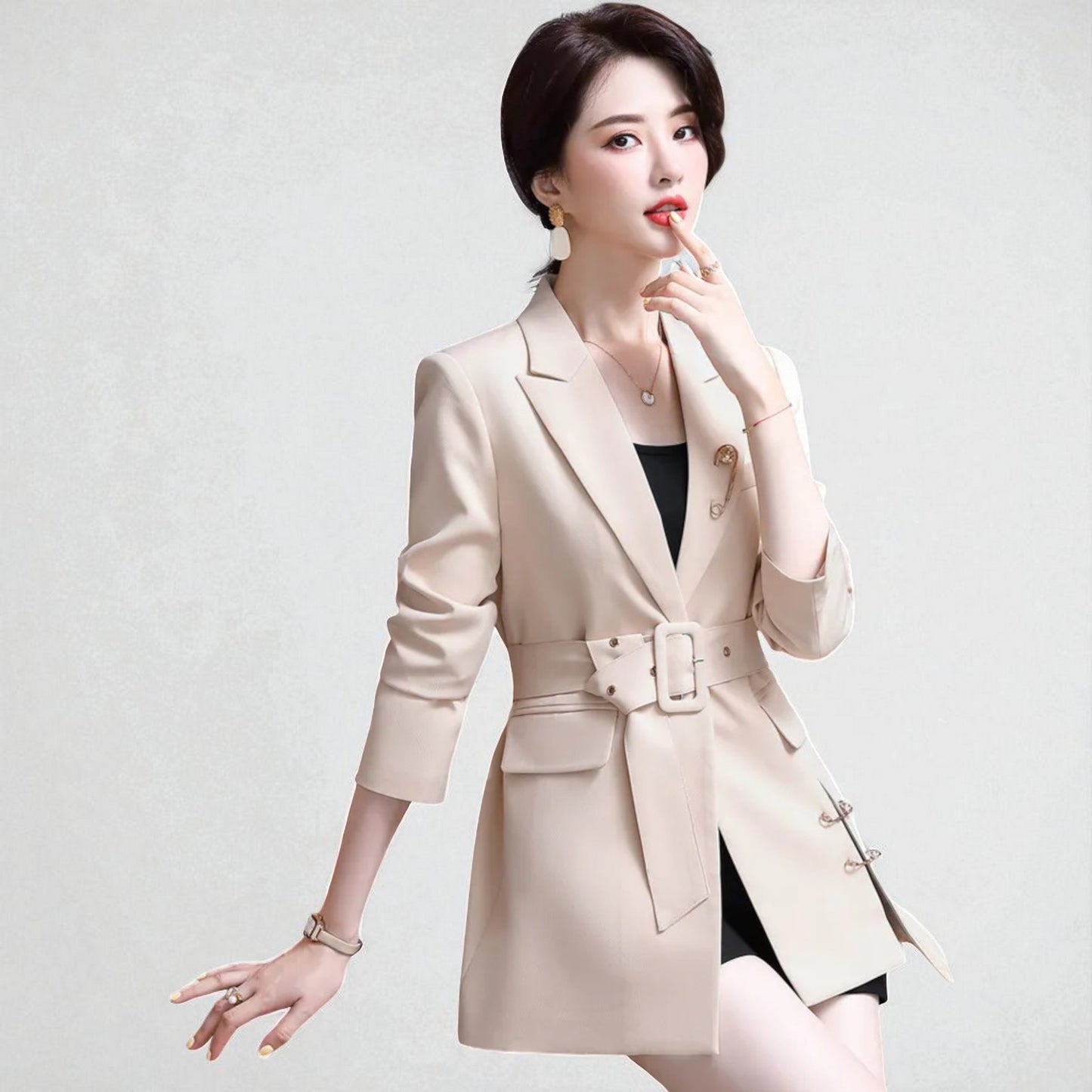 Women’s Modern Business Blazer – Long Sleeve Office Suit Coat