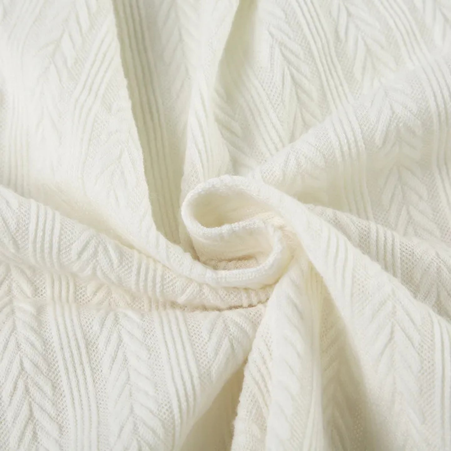 French Pure Desire Cream White Knit Long Sleeve Top – Sweet Ruffle Bow Pullover for Women