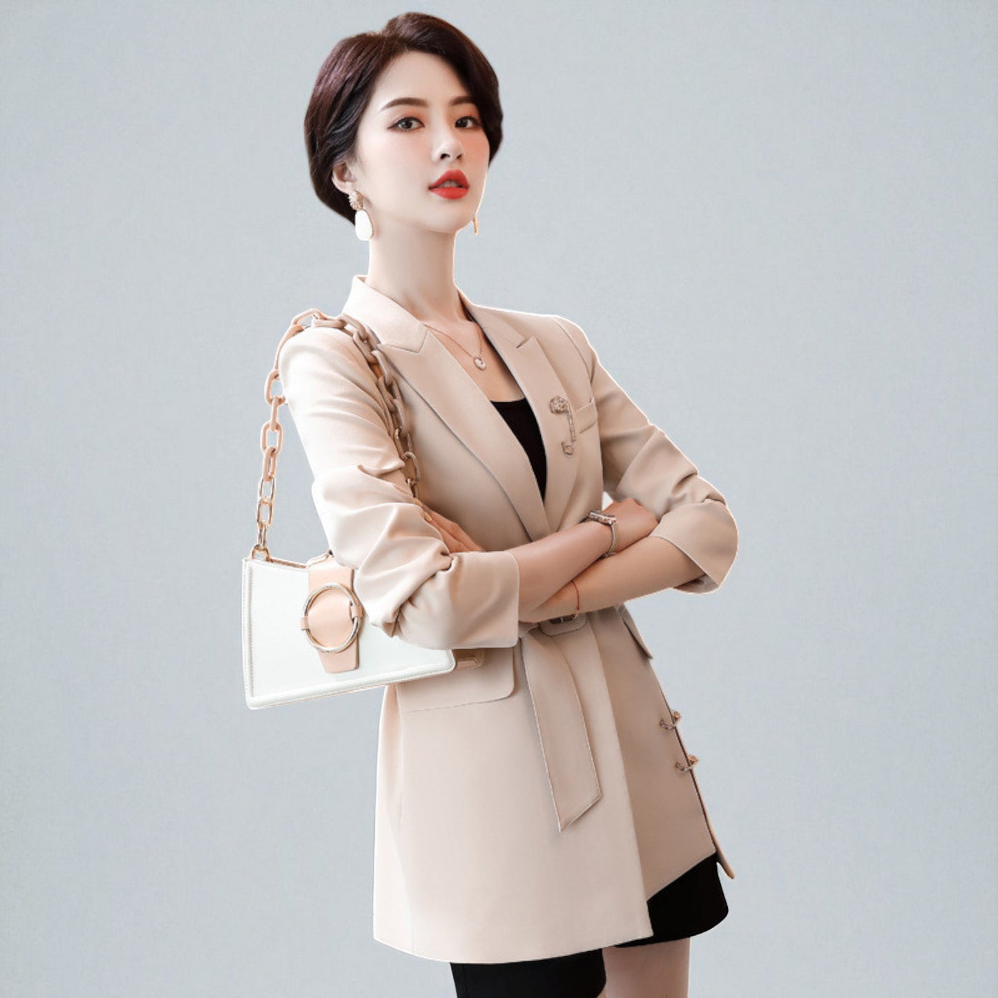 Women’s Modern Business Blazer – Long Sleeve Office Suit Coat