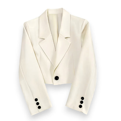 Women’s Cropped Business Casual Blazer – Oversized Office Suit Jacket for Work & Evening