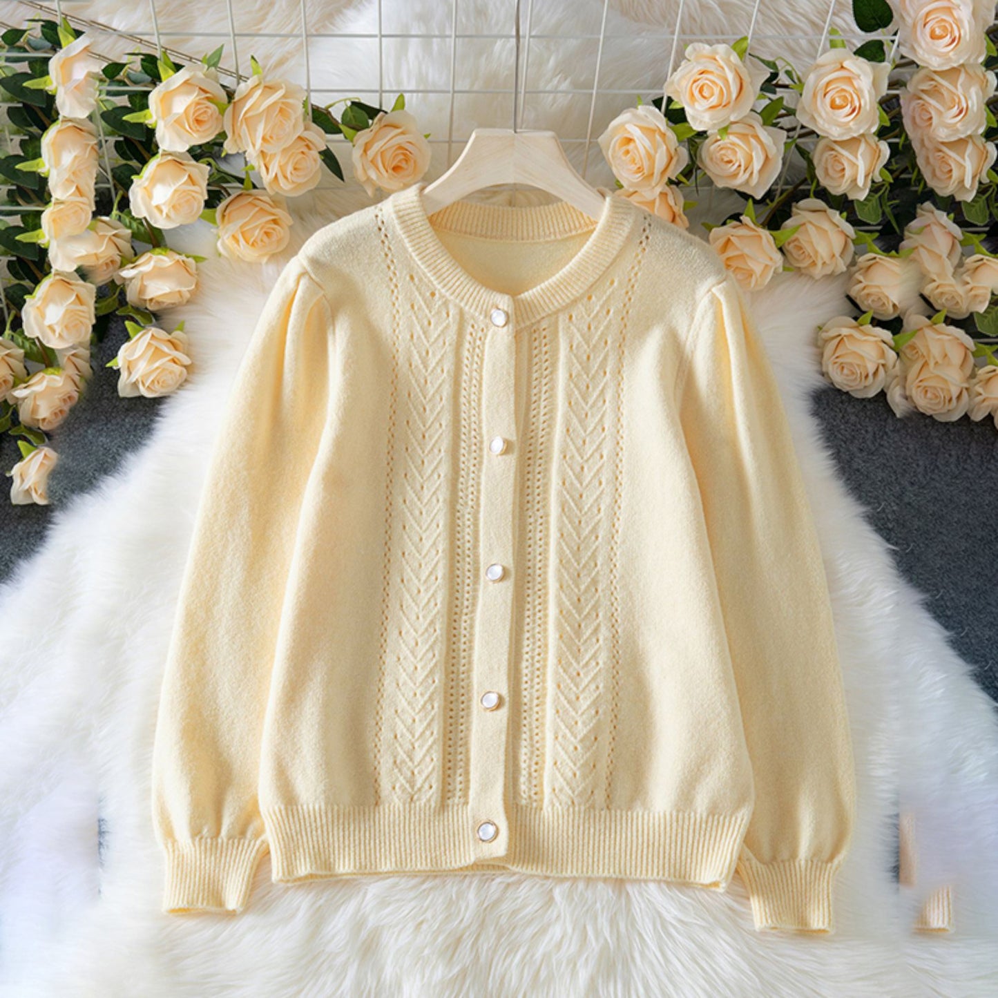 Elegant Women’s Knit Cardigan – Button Down Sweater for Fall & Spring