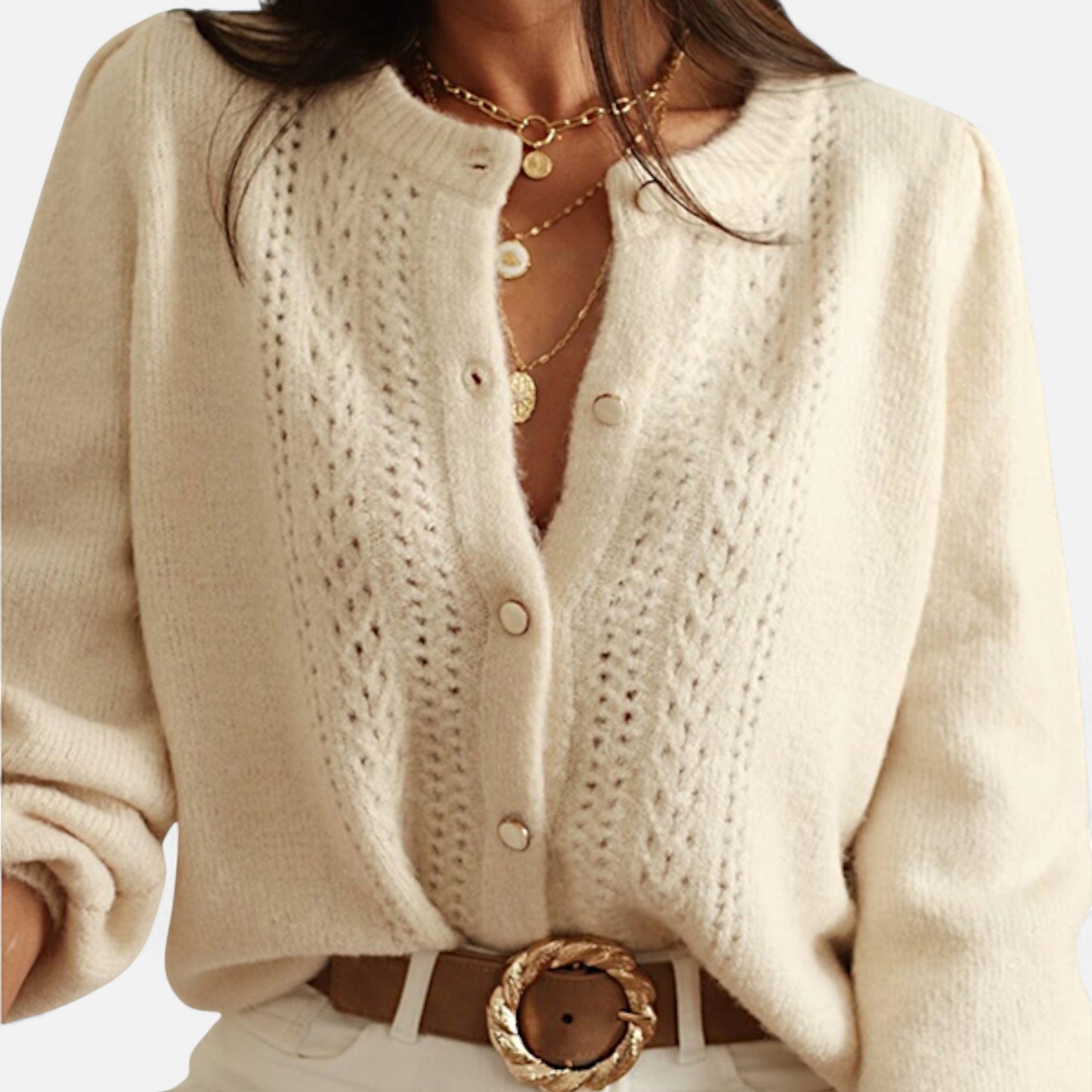 Elegant Women’s Knit Cardigan – Button Down Sweater for Fall & Spring