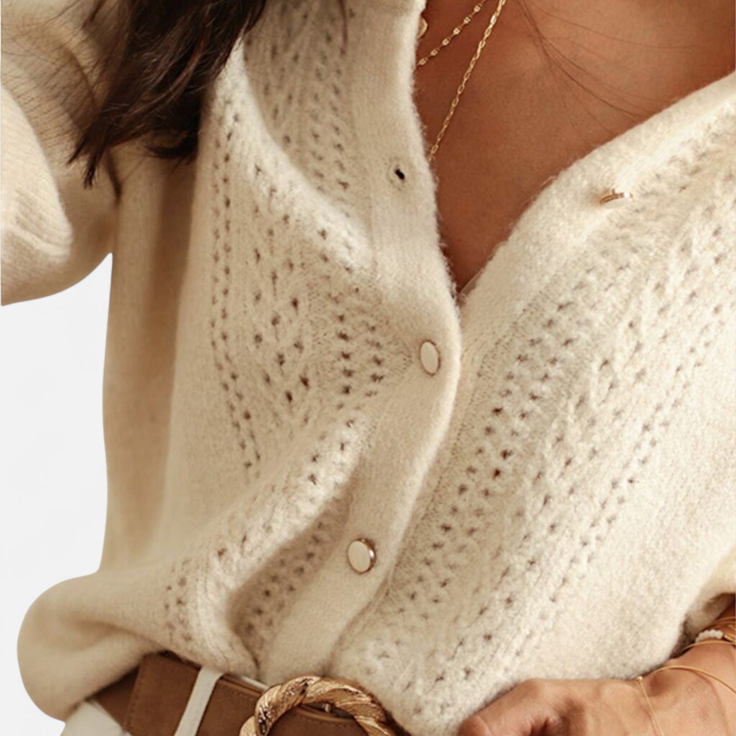 Elegant Women’s Knit Cardigan – Button Down Sweater for Fall & Spring