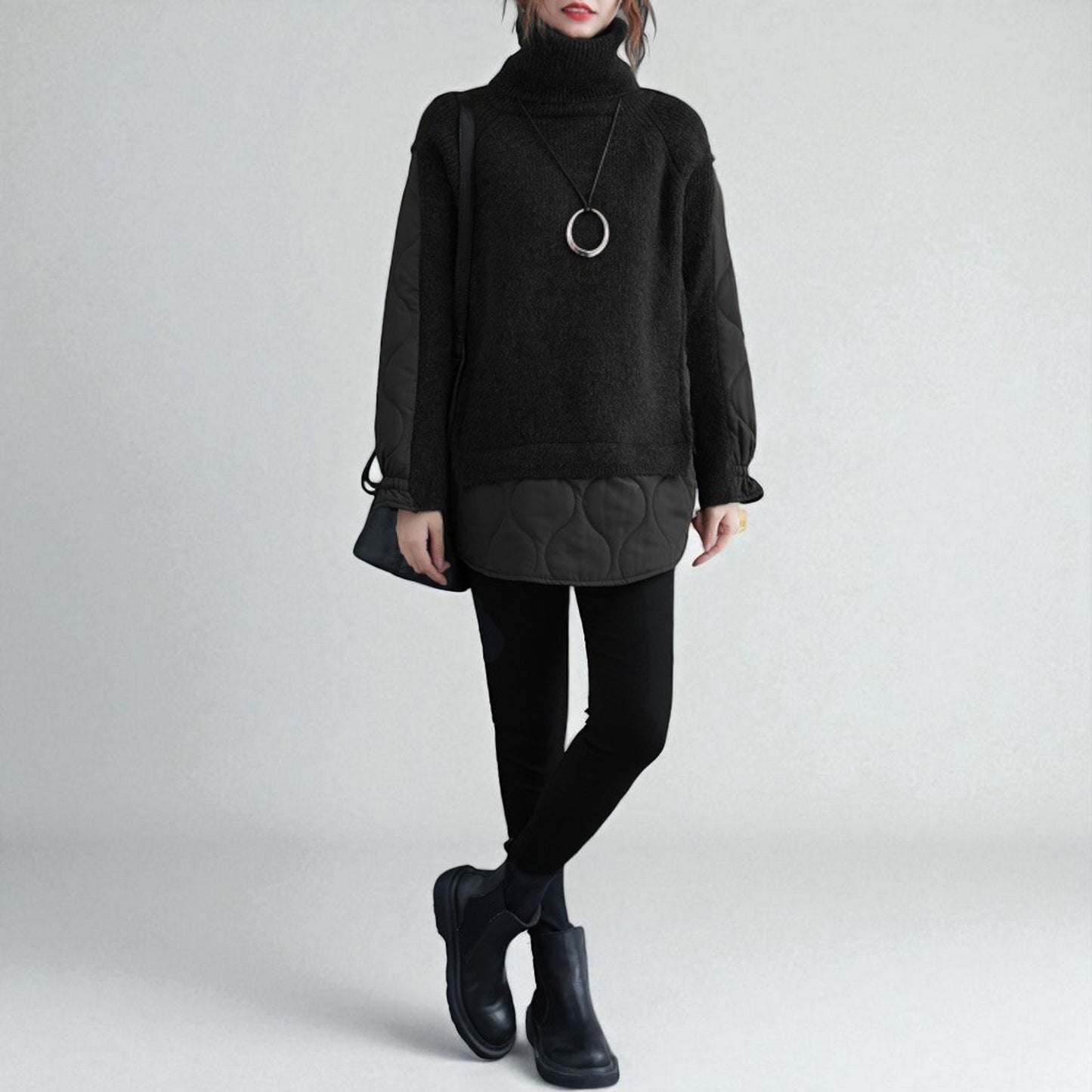 Women's Thickened Turtleneck Cotton Sweater – Cozy Knit Pullover for Autumn & Winter
