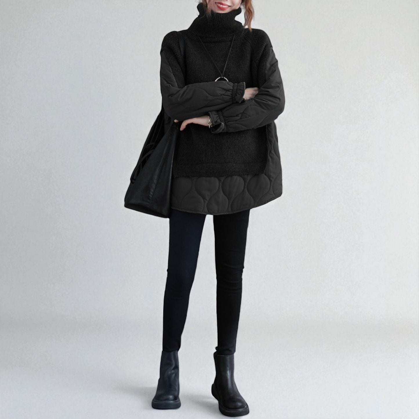 Women's Thickened Turtleneck Cotton Sweater – Cozy Knit Pullover for Autumn & Winter