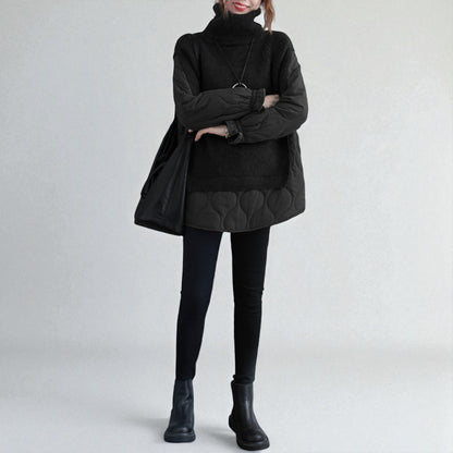 Women's Thickened Turtleneck Cotton Sweater – Cozy Knit Pullover for Autumn & Winter