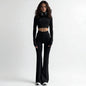 Women’s Black Two-Piece Outfit – Long Sleeve Top & Trousers Set