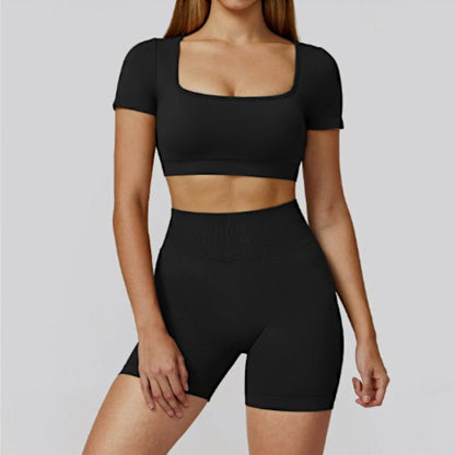 Women’s Seamless Sports Set – Bra, Shorts, Pants