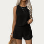 Women’s Sleeveless Hollow Out Blouse & Shorts Set – Chic Two-Piece Summer Outfit