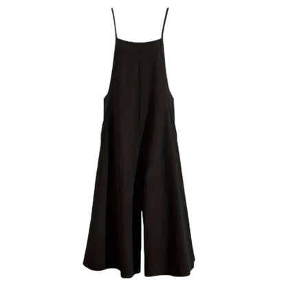 Women’s Solid Color Casual Jumpsuit – Sleeveless Summer Romper with Pockets, Lightweight One-Piece Outfit for Spring & Summer