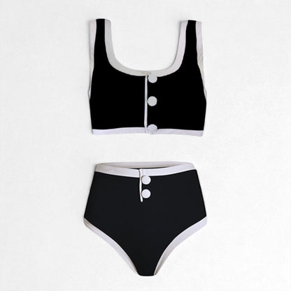 Women's Two Piece Bikini Set – Sexy High Waist Bottom & Plunge Halter Top