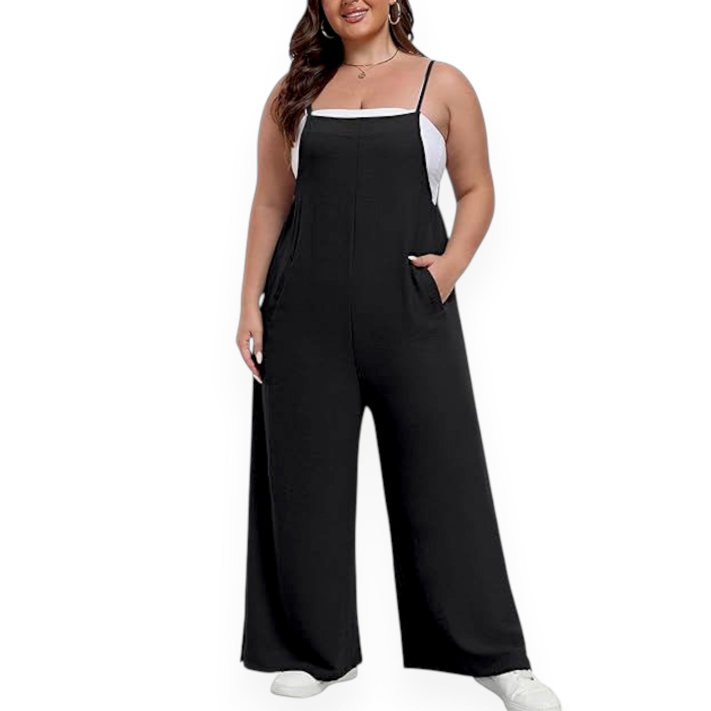 Women’s Solid Color Casual Jumpsuit – Sleeveless Summer Romper with Pockets, Lightweight One-Piece Outfit for Spring & Summer