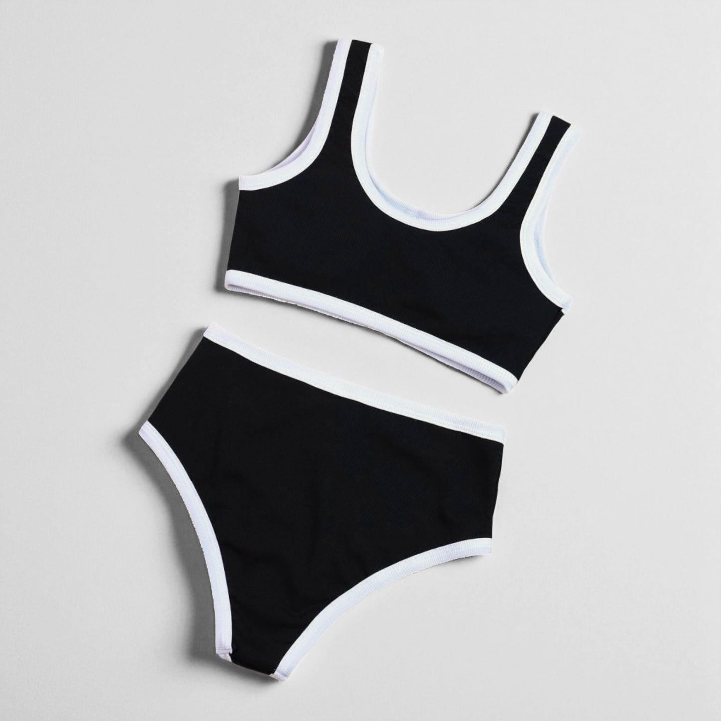 Women's Two Piece Bikini Set – Sexy High Waist Bottom & Plunge Halter Top