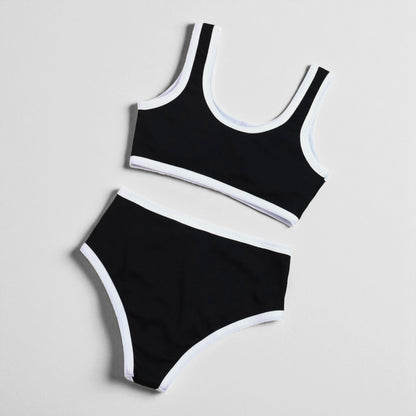 Women's Two Piece Bikini Set – Sexy High Waist Bottom & Plunge Halter Top