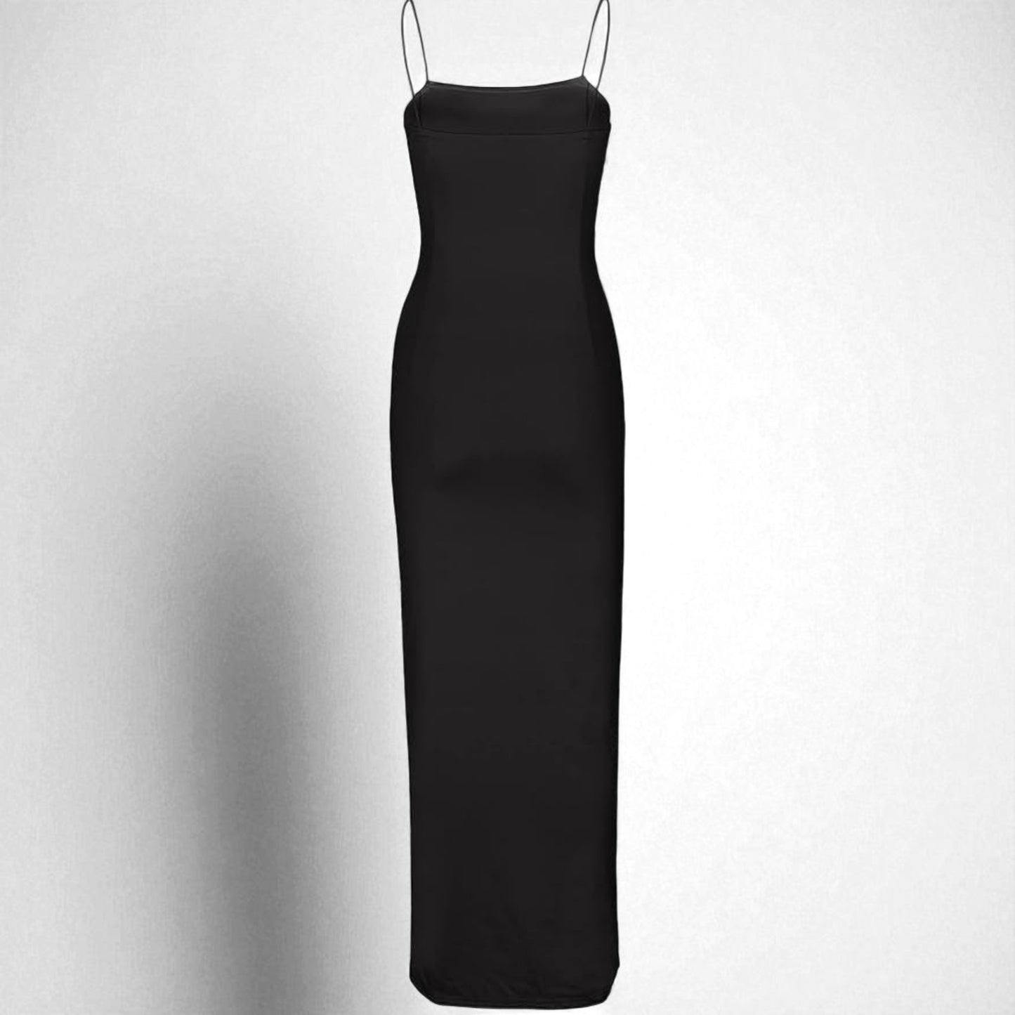 Women’s Slim Fit Spaghetti Strap Maxi Dress – Thigh Slit Formal Evening Gown