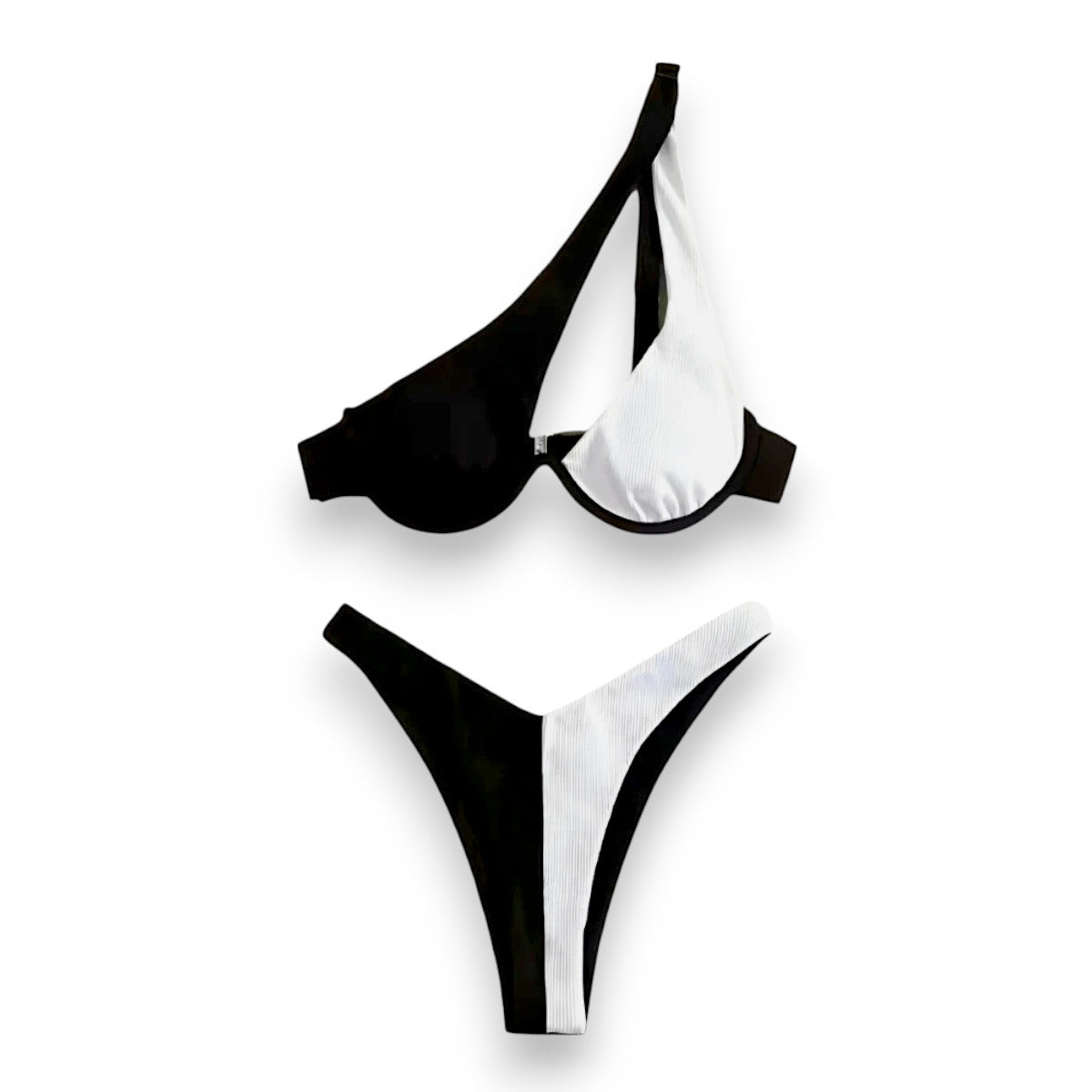 Women's Brazilian Bikini Set – Cheeky Cutout Underwire One Shoulder Swimsuit