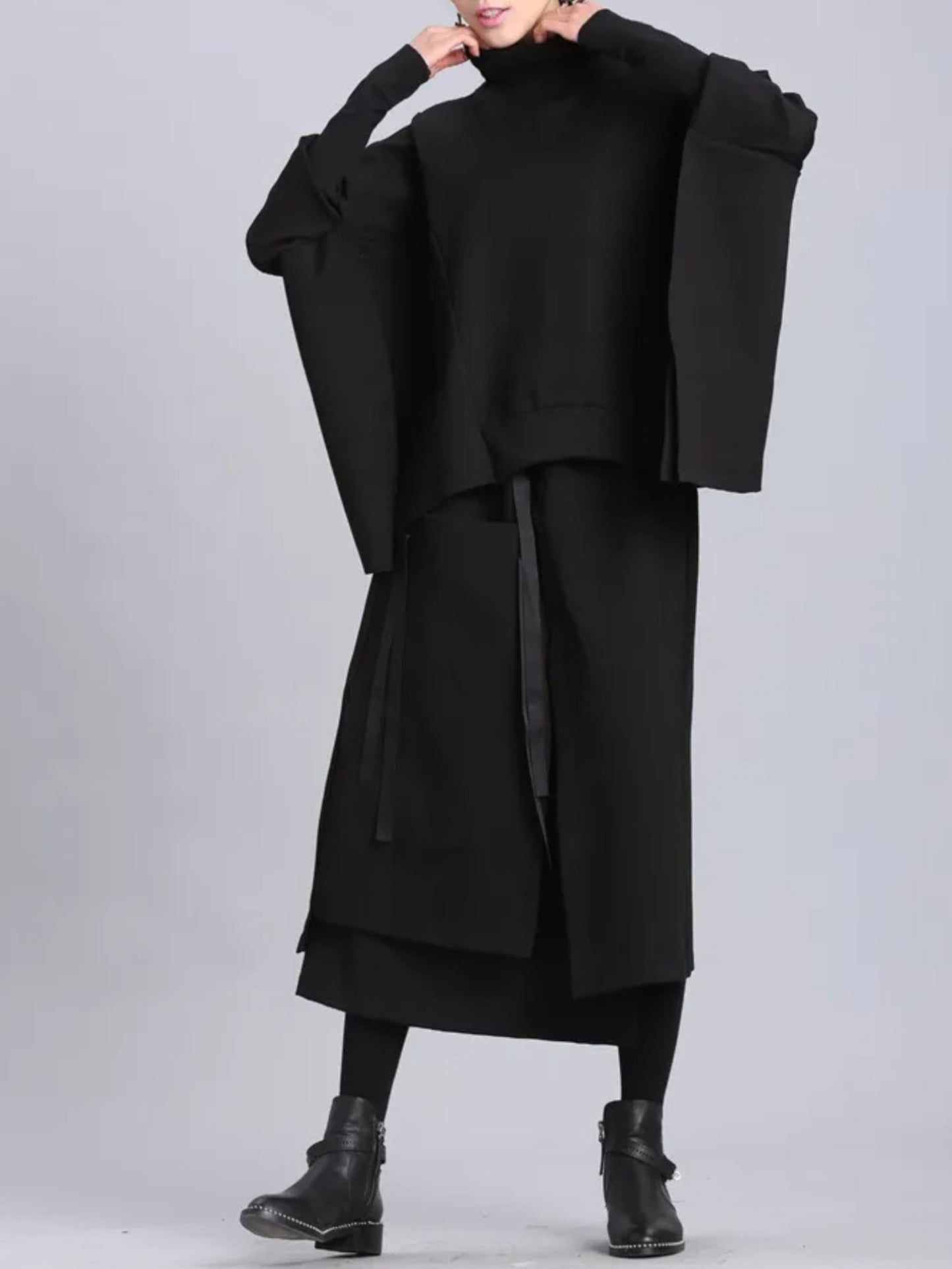 Women’s Oversized Batwing Sleeve Sweater – Loose Fit Cotton Pullover
