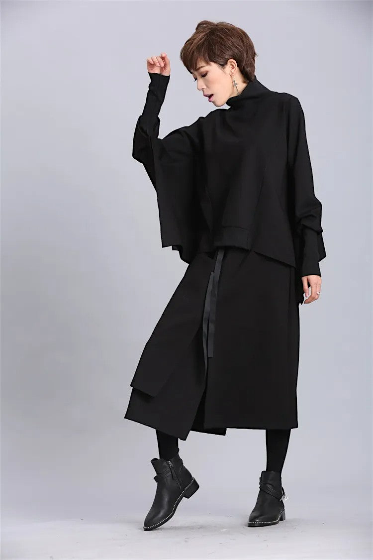 Women’s Oversized Batwing Sleeve Sweater – Loose Fit Cotton Pullover