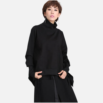 Women’s Oversized Batwing Sleeve Sweater – Loose Fit Cotton Pullover