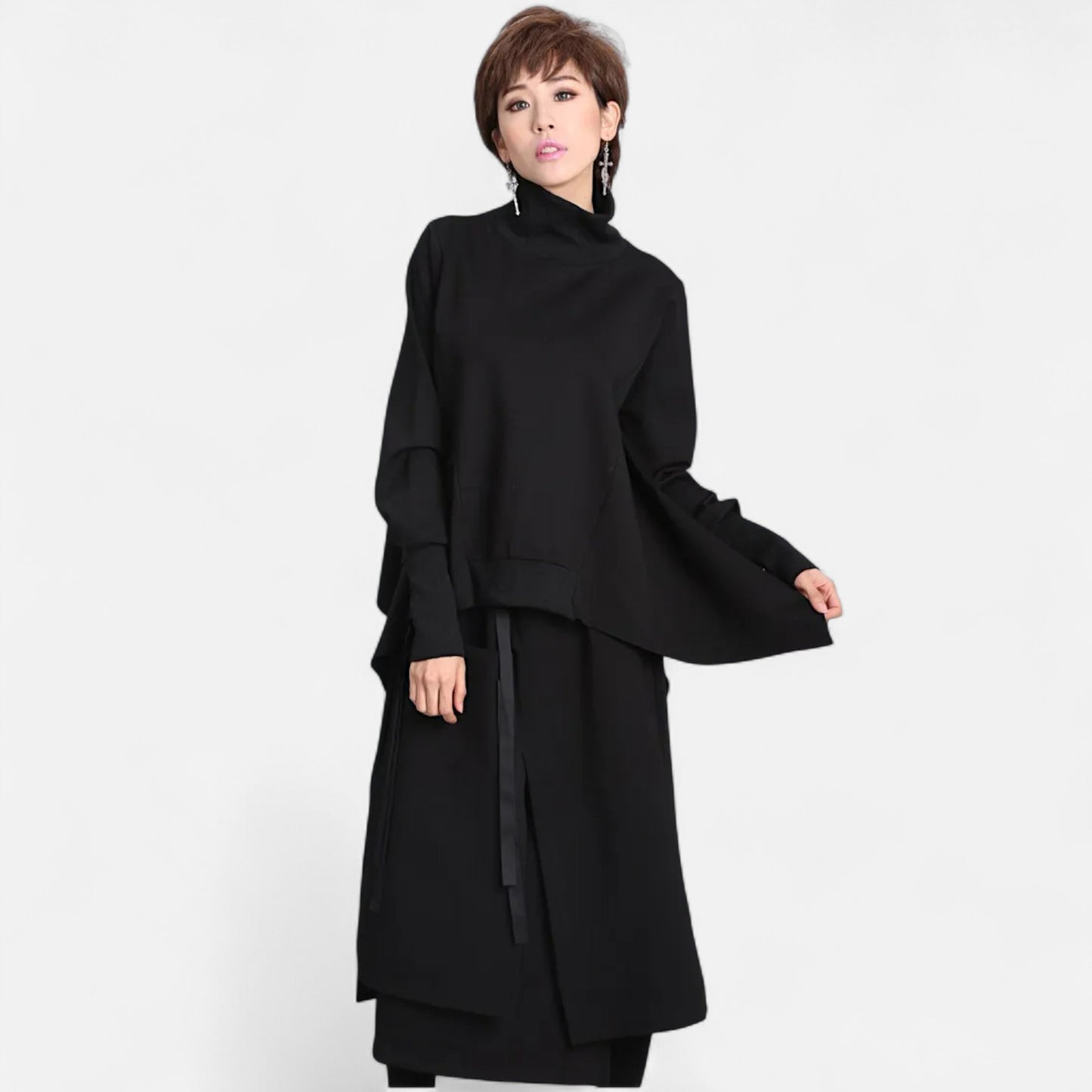 Women’s Oversized Batwing Sleeve Sweater – Loose Fit Cotton Pullover