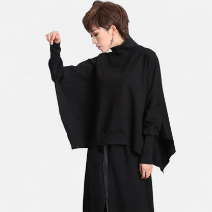 Women’s Oversized Batwing Sleeve Sweater – Loose Fit Cotton Pullover