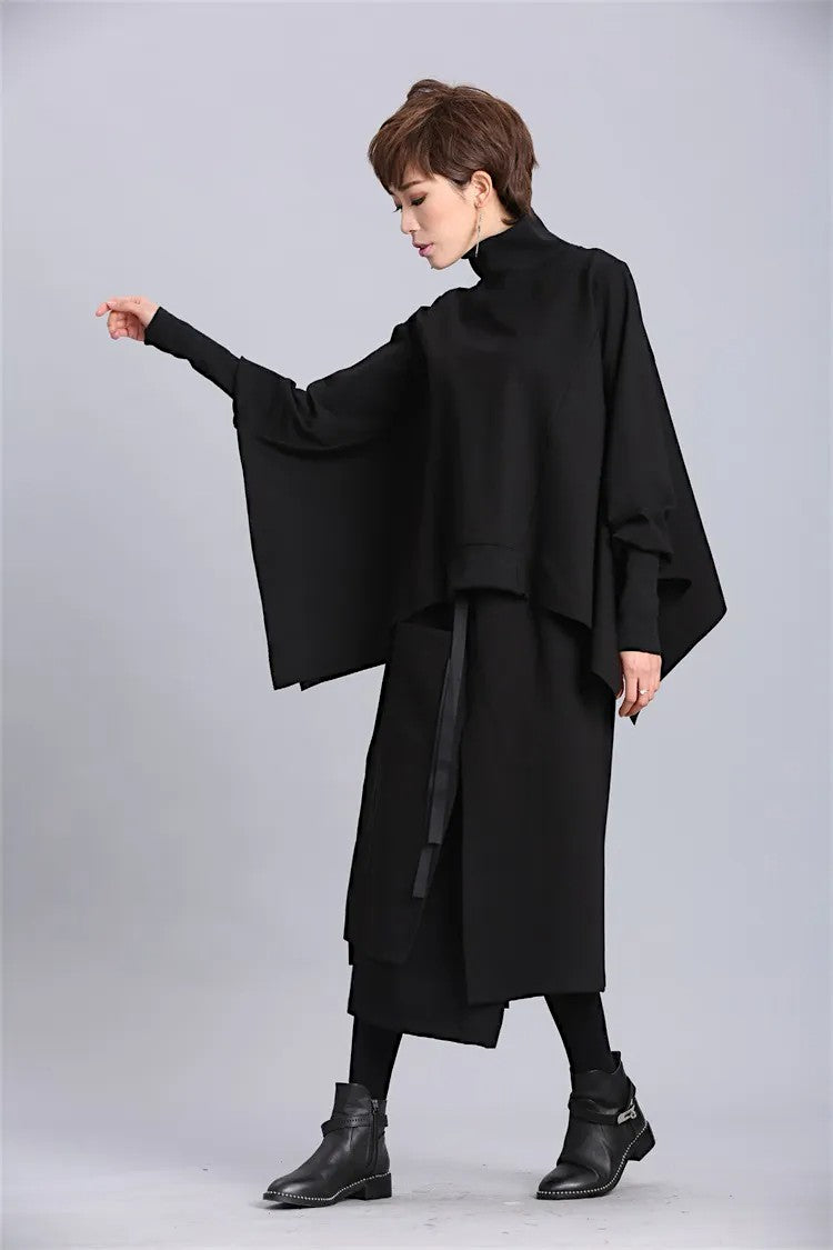 Women’s Oversized Batwing Sleeve Sweater – Loose Fit Cotton Pullover