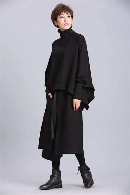 Women’s Oversized Batwing Sleeve Sweater – Loose Fit Cotton Pullover
