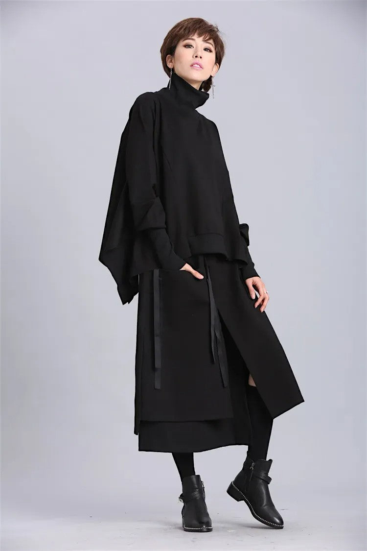Women’s Oversized Batwing Sleeve Sweater – Loose Fit Cotton Pullover