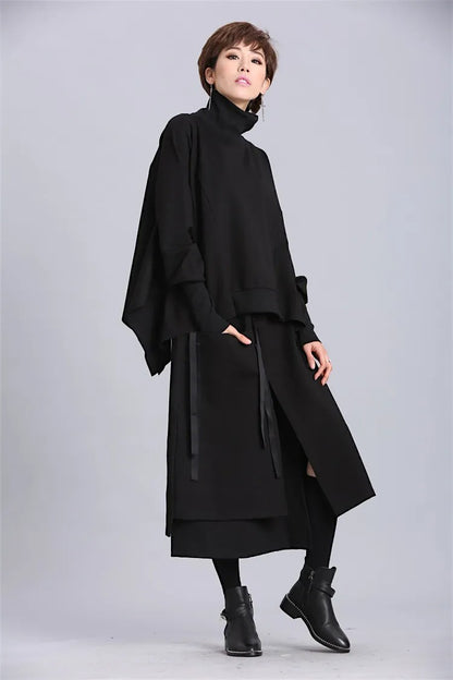 Women’s Oversized Batwing Sleeve Sweater – Loose Fit Cotton Pullover