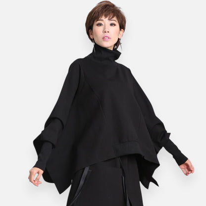 Women’s Oversized Batwing Sleeve Sweater – Loose Fit Cotton Pullover