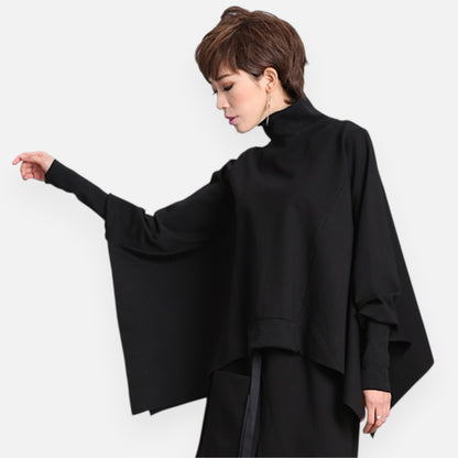 Women’s Oversized Batwing Sleeve Sweater – Loose Fit Cotton Pullover