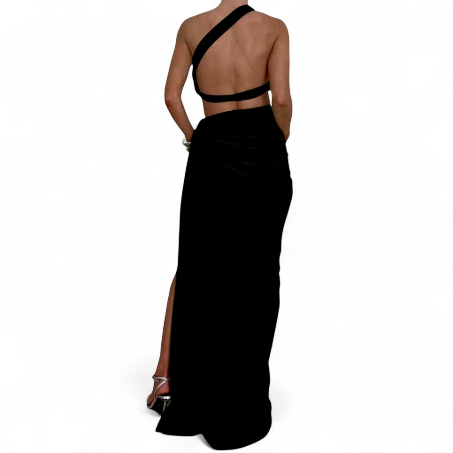 Women’s Asymmetrical Slit Skirt & Crop Top Set – Sexy Two-Piece Summer Party Dress