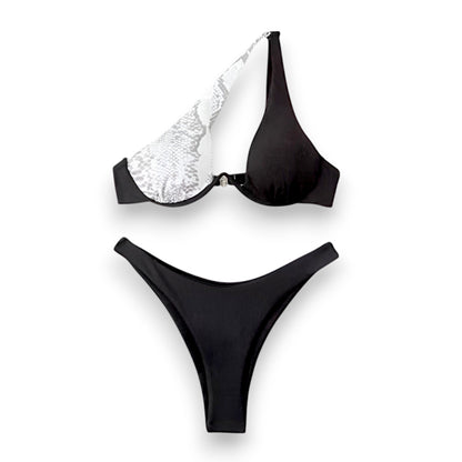 Women's Brazilian Bikini Set – Cheeky Cutout Underwire One Shoulder Swimsuit