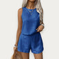 Women’s Sleeveless Hollow Out Blouse & Shorts Set – Chic Two-Piece Summer Outfit
