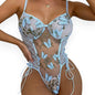 Butterfly Lace Bodysuit – Elegant Short Sleeve Women’s Pullover
