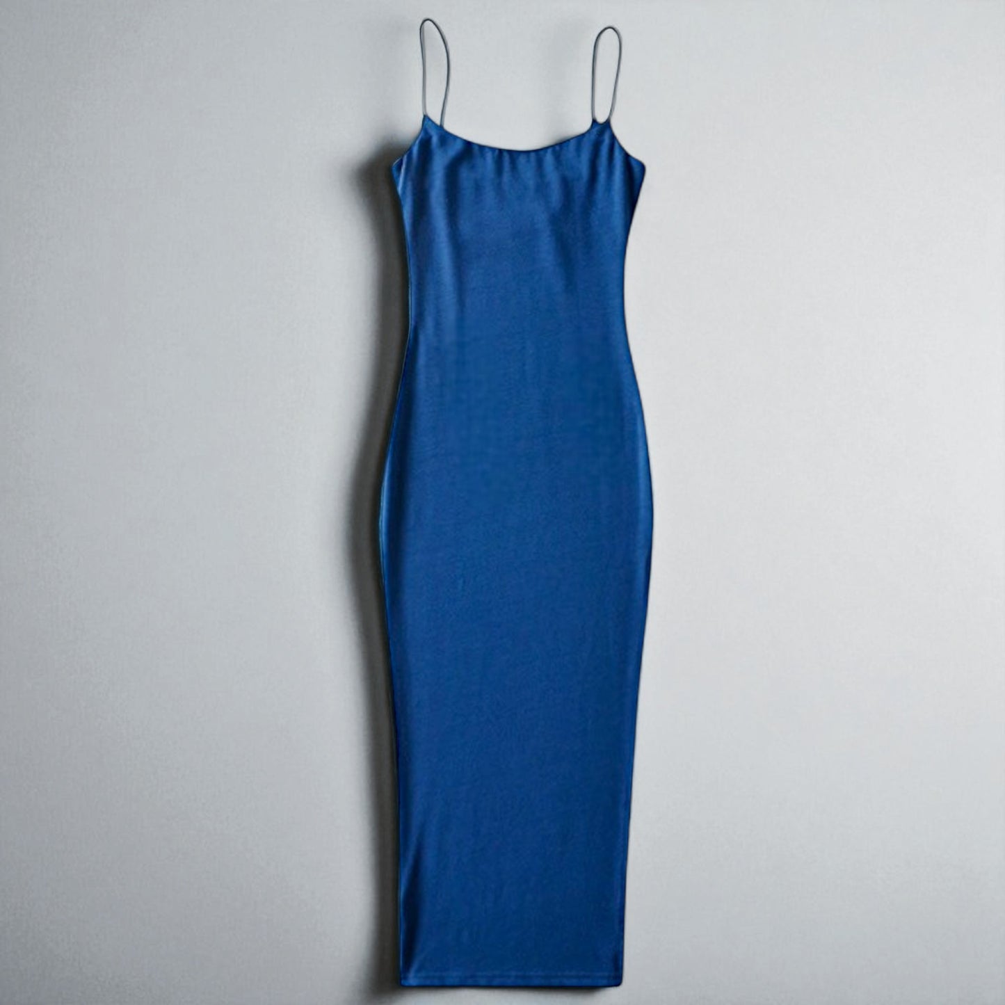 Women’s Slim Fit Spaghetti Strap Maxi Dress – Thigh Slit Formal Evening Gown