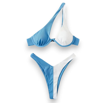Women's Brazilian Bikini Set – Cheeky Cutout Underwire One Shoulder Swimsuit