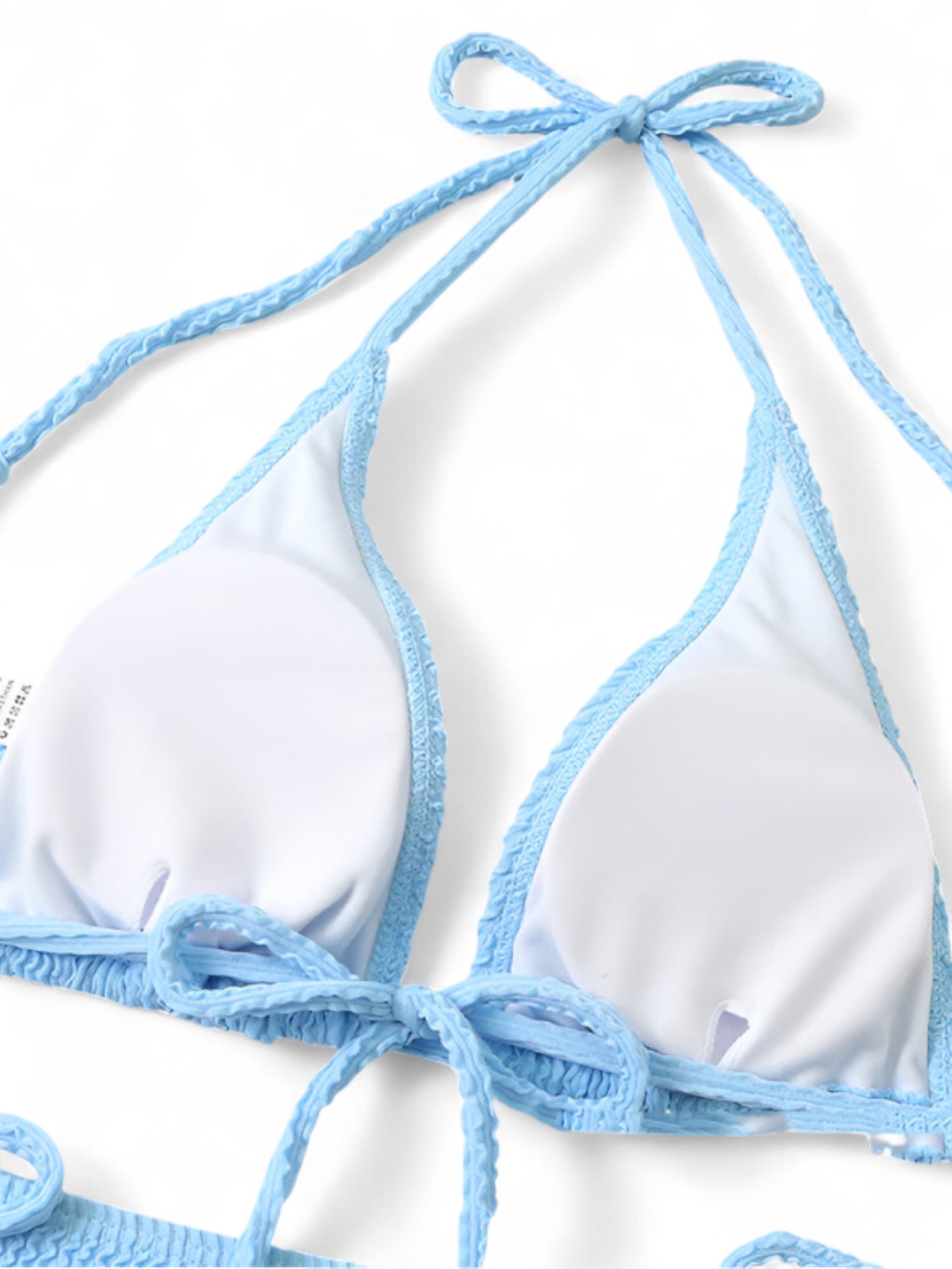 Sexy Ribbed Halter Bikini for Women – High Waist Two Piece Tie Side Swimsuit Set