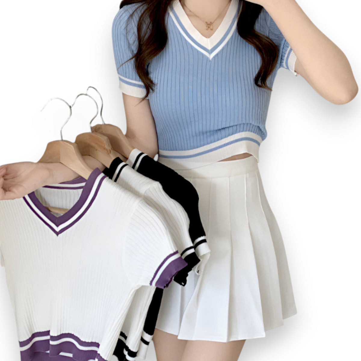 Sexy Versatile V-neck Short Sleeve T-shirt Women Summer Design Fresh