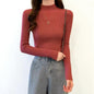 Women’s Slim Fit Half Turtleneck Pullover Sweater – Long Sleeve Lightweight Inner Wear Knit Top