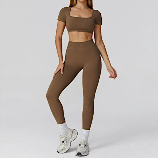 Women’s Seamless Activewear 2-Piece Set – Bra & Pants, Bra & Shorts, Short Sleeve & Pants, Short Sleeve & Shorts