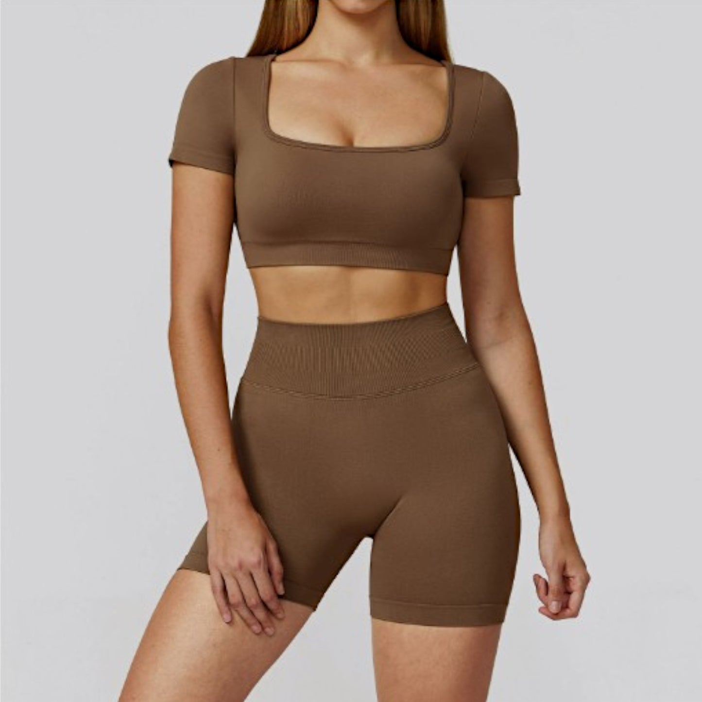 Women’s Seamless Sports Set – Bra, Shorts, Pants