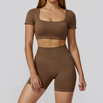 Women’s Seamless Sports Set – Bra, Shorts, Pants