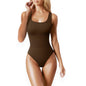 Women’s Square Neck Bodysuit – Sleeveless Solid Color Backless Cami Bodysuit Top for Spring Summer Fall Outfits