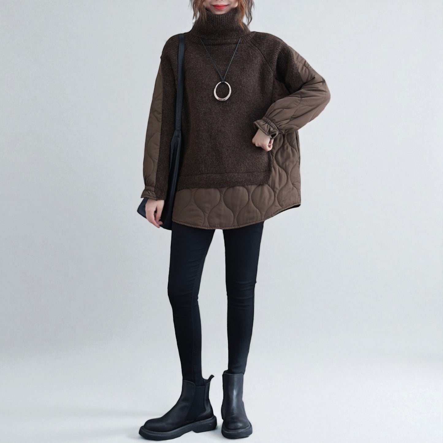 Women's Thickened Turtleneck Cotton Sweater – Cozy Knit Pullover for Autumn & Winter
