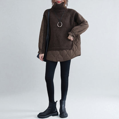 Women's Thickened Turtleneck Cotton Sweater – Cozy Knit Pullover for Autumn & Winter